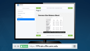 Computer screen displaying FINPACK Online Training website