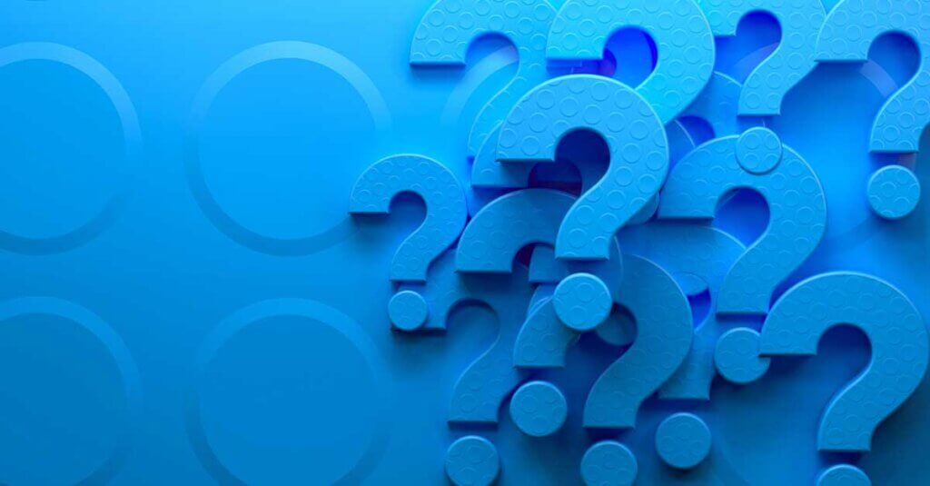 Visual showing question marks