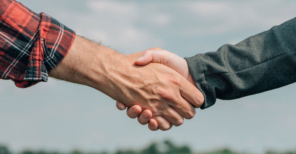 Two men shaking hands